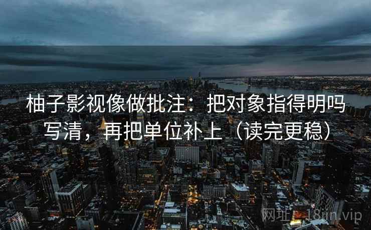 柚子影视像做批注:把对象指得明吗写清,再把单位补上(读完更稳) 柚子影视像做批注:把对象指得明吗写清,再把单位补上(读完更稳)